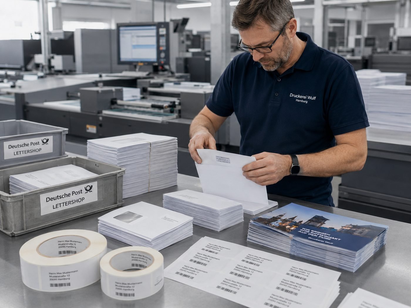Personalisierte Mailings im Lettershop – Adressierung, Kuvertierung und Versand bei Druckerei Wulf