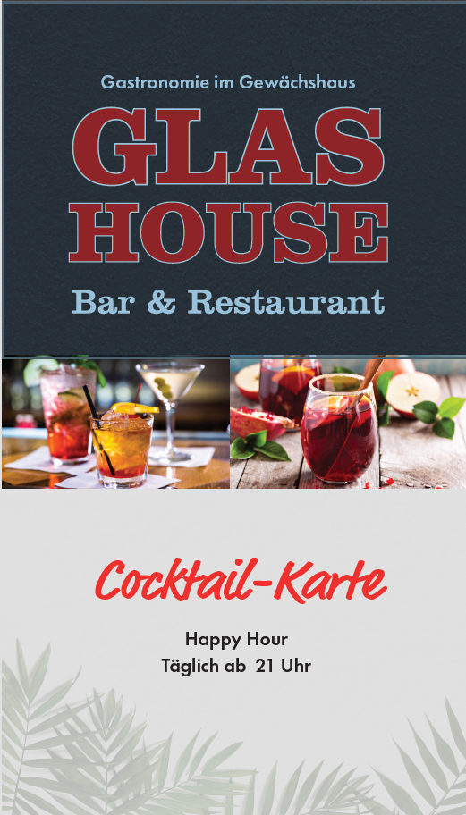 Cocktailkarte GlasHouse Bar & Restaurant