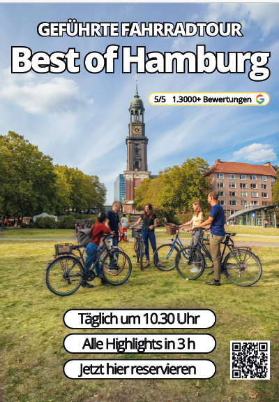 Flyer Happyike, geführte Fahrradtour Best of Hamburg